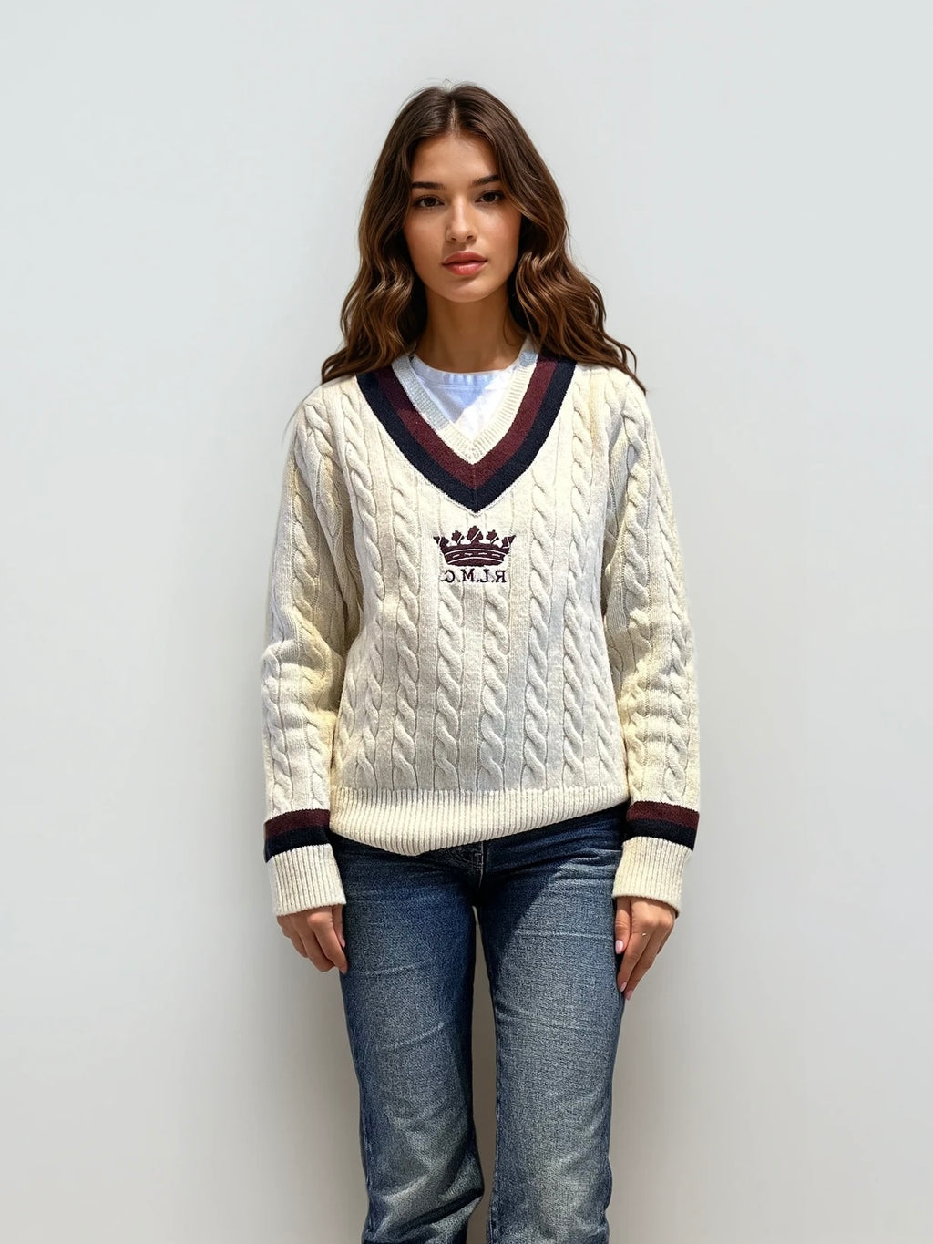Ralph Lauren Cream V-neck Sweater