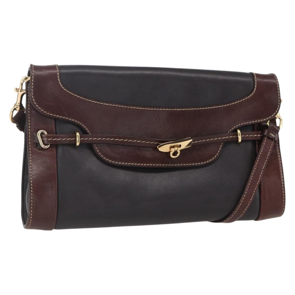 Ferragamo Black and Brown Crossbody