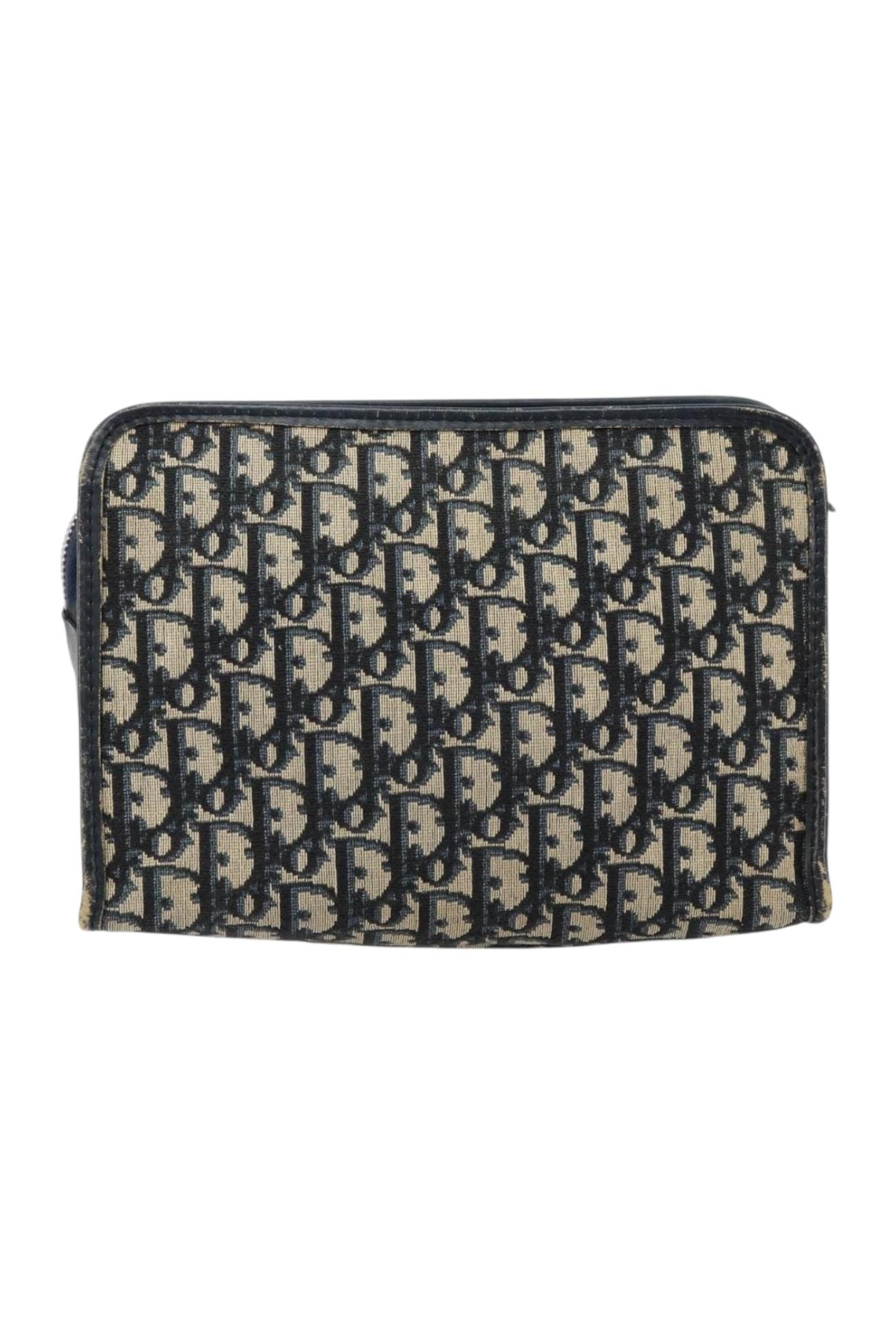 Dior Navy Monogram Zip Clutch