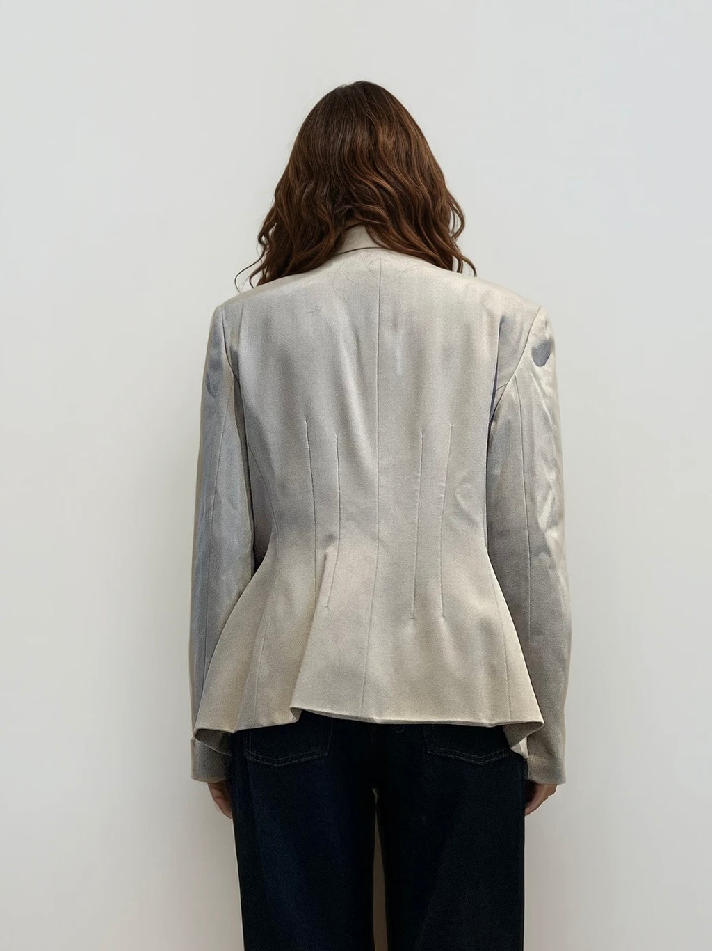 Armani Grey/Cream Button Blazer