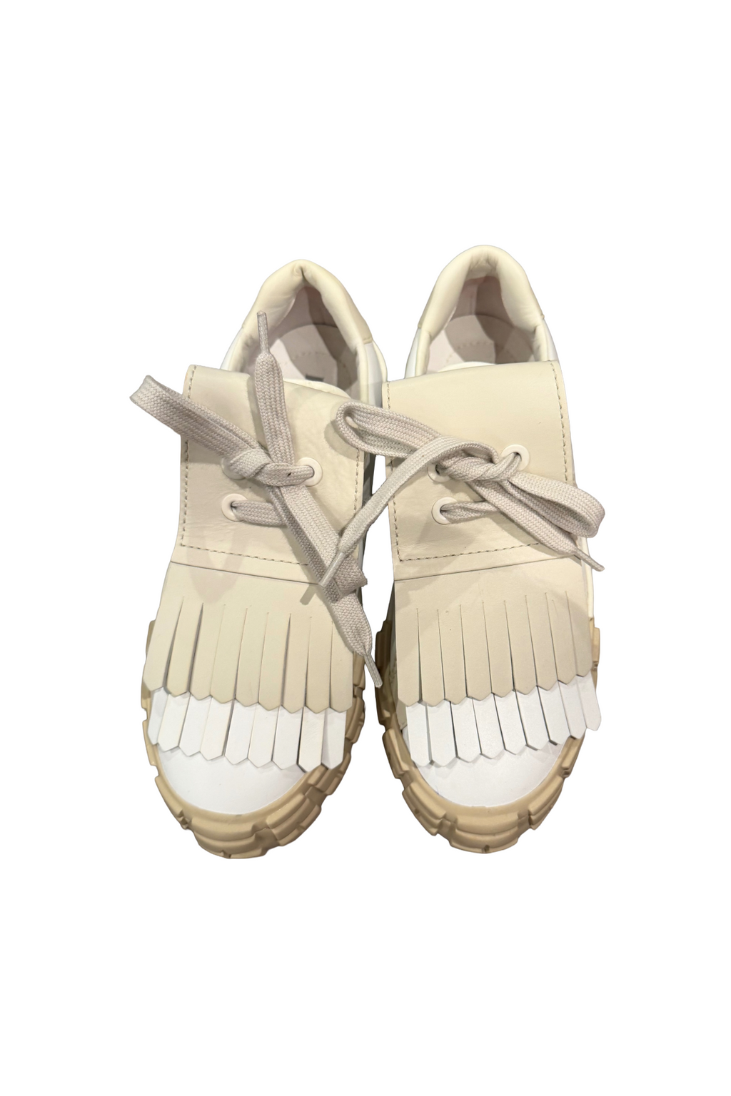 Prada White Fringe Sneakers