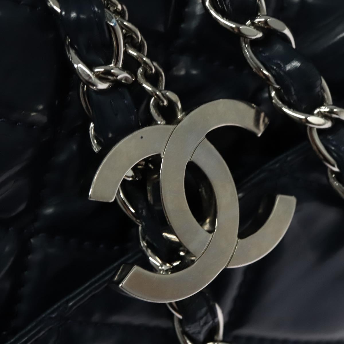 Chanel Navy Patent Leather Tote