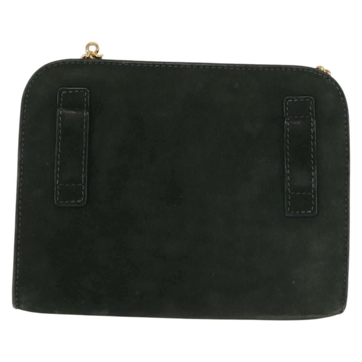 Ferragamo Green Suede Shoulder Bag