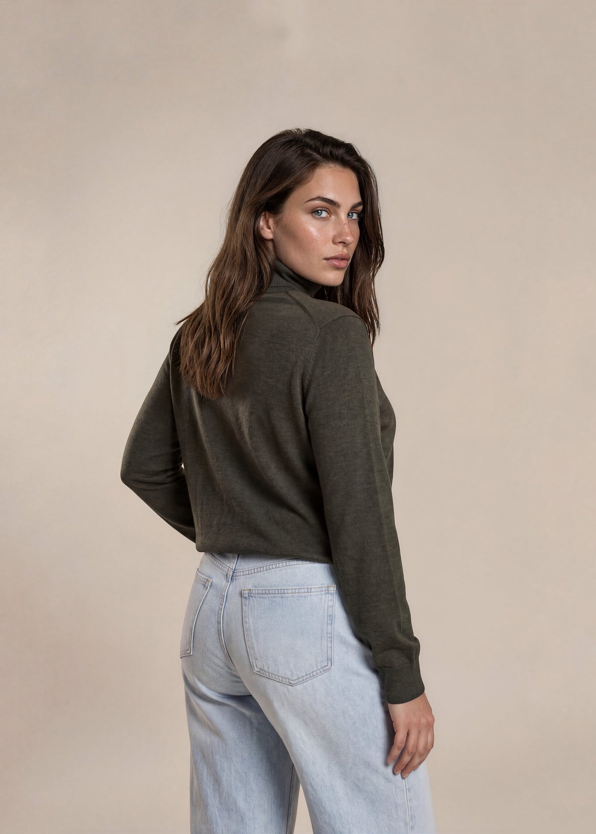YSL Hunter Green Turtleneck Sweater