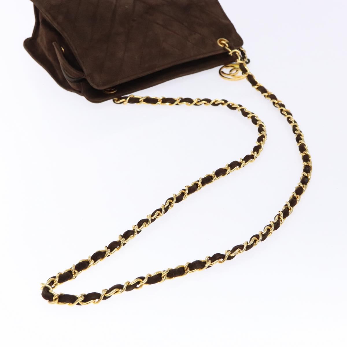 Chanel brown suede crossbody