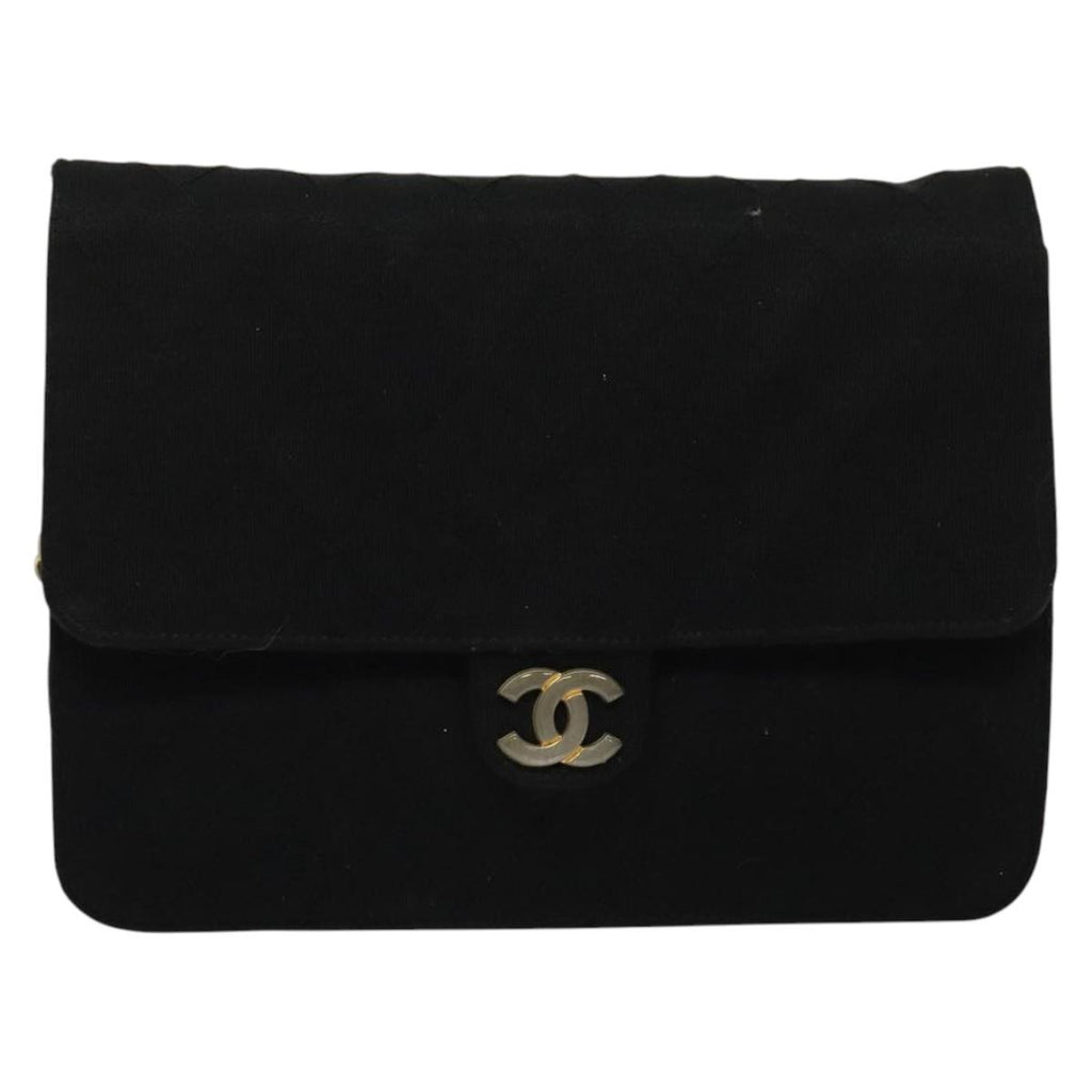 Chanel Black Cotton Flap Bag