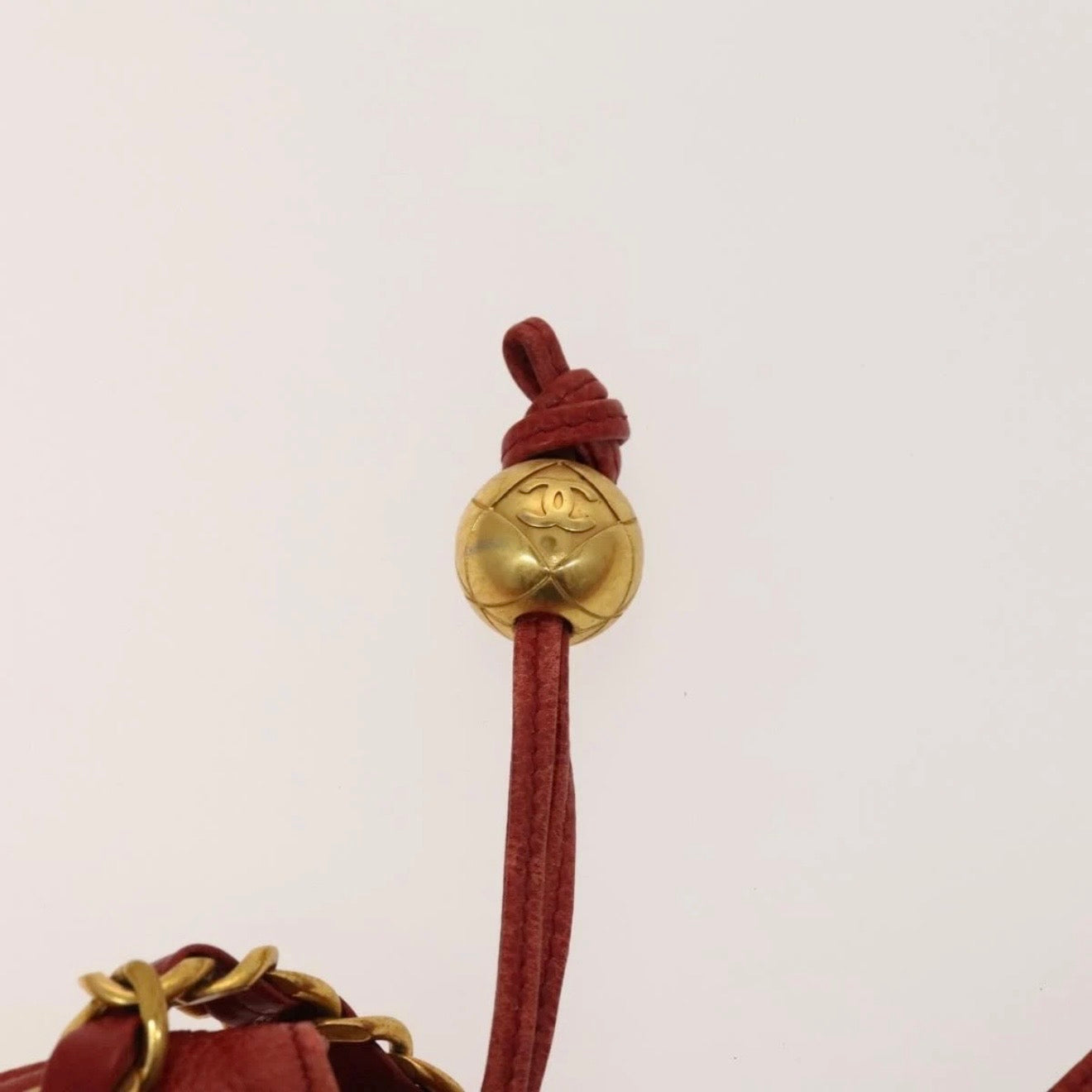 Chanel Red Leather Cutout Tote