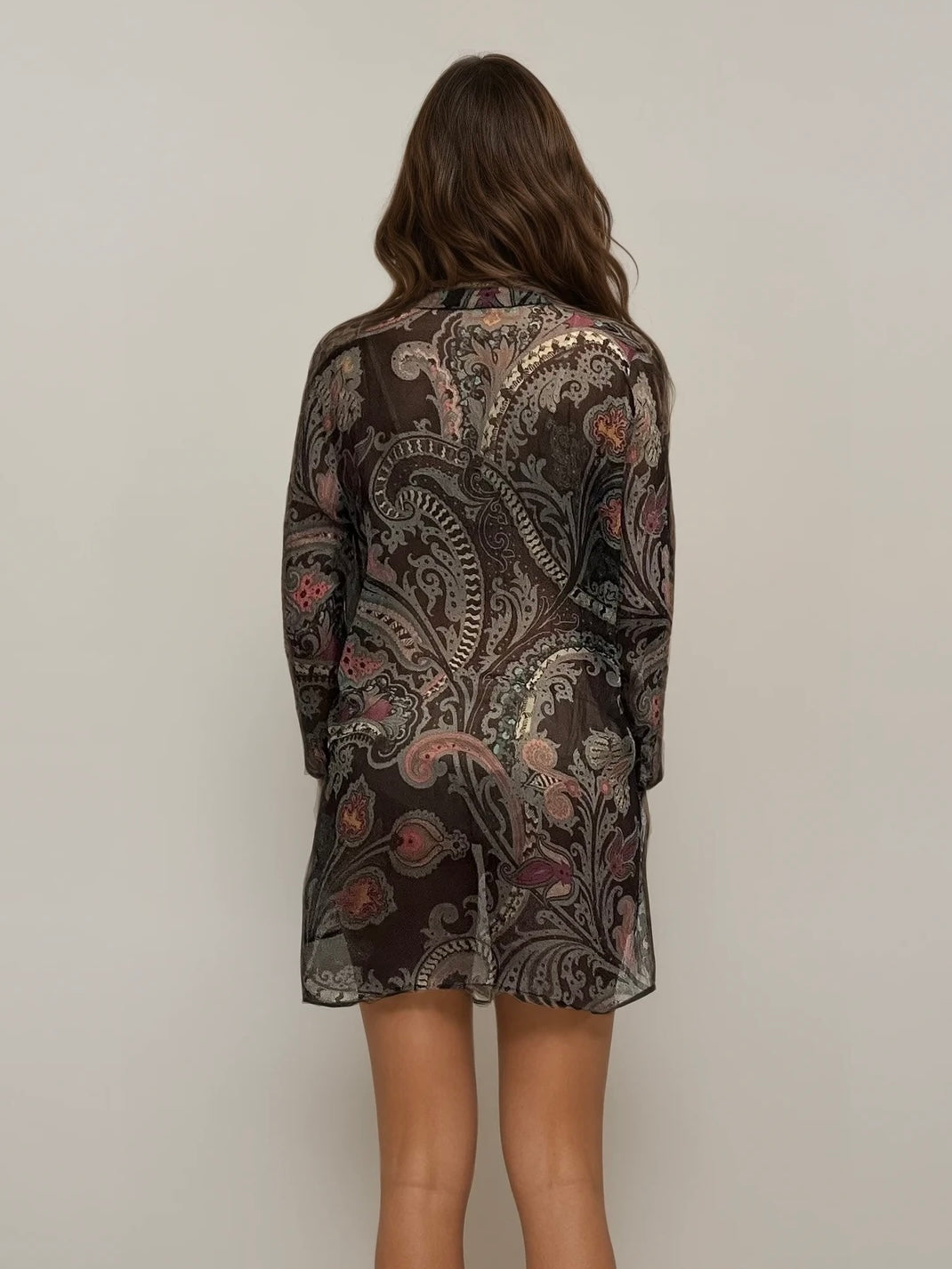 Etro Printed Sheer Button Down