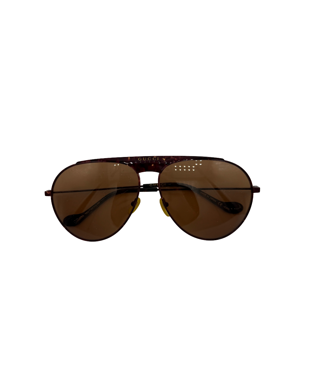 Gucci Tortoise and Metal Aviator Sunglasses