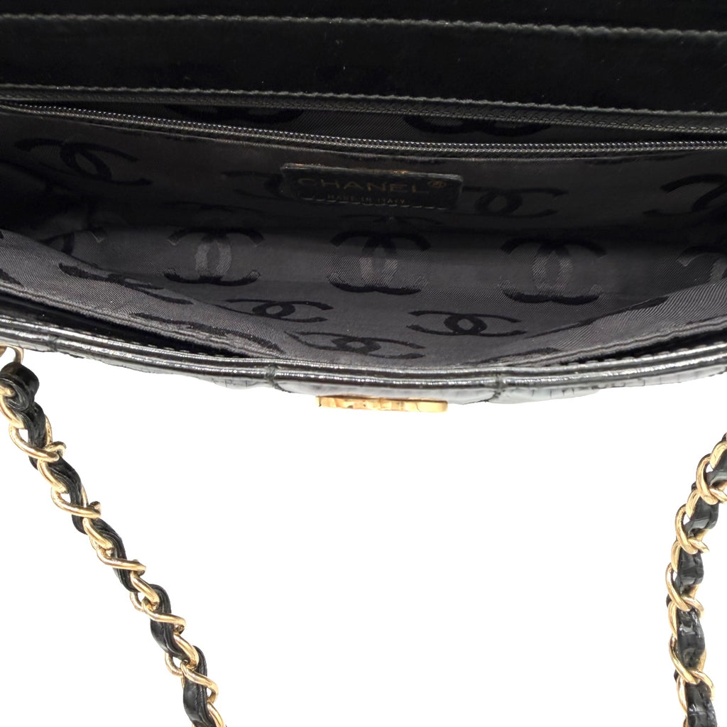 Chanel Black Patent Leather Shoulder Bag