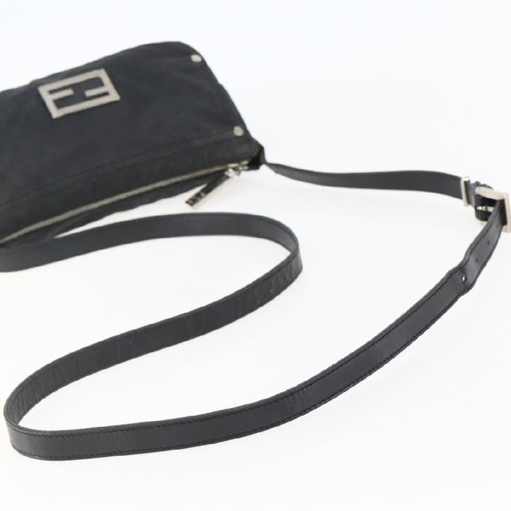 Fendi Black Monogram Crossbody Baguette