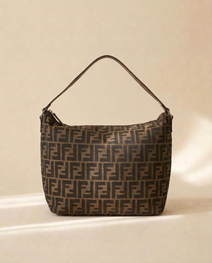 Fendi Brown Canvas Shoulder Bag