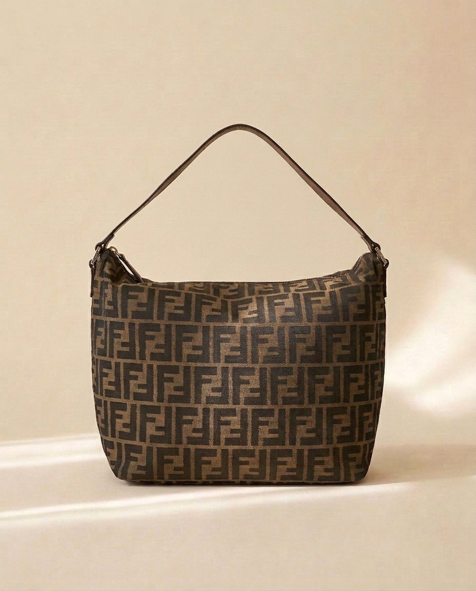 Fendi Brown Canvas Shoulder Bag