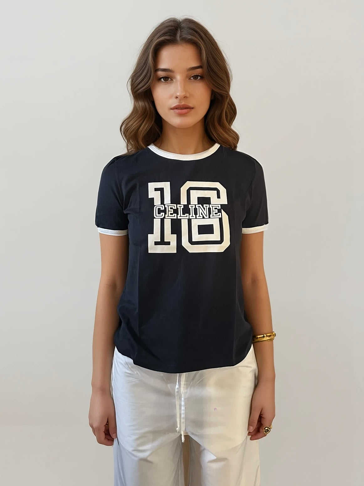 Celine Black Logo Tee