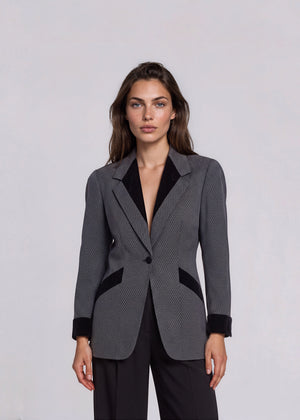 Escada Grey and Black Blazer