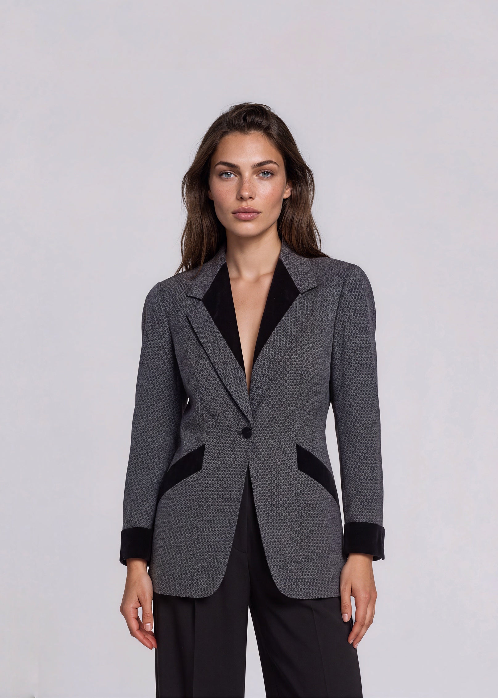 Escada Grey and Black Blazer