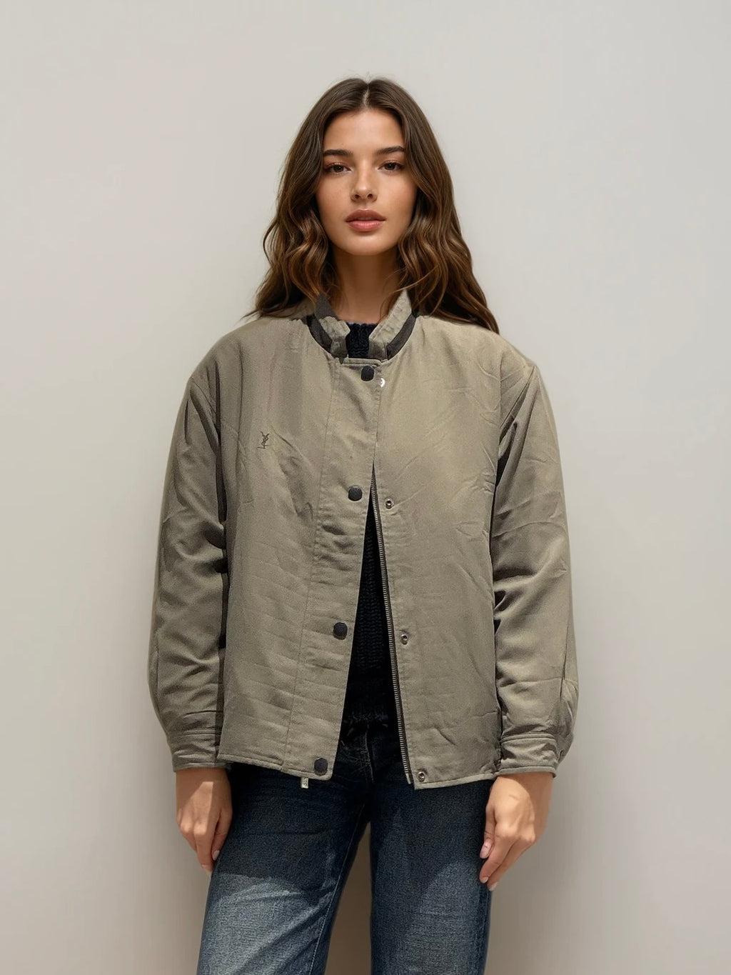 YSL Slate Bomber with Black Logo