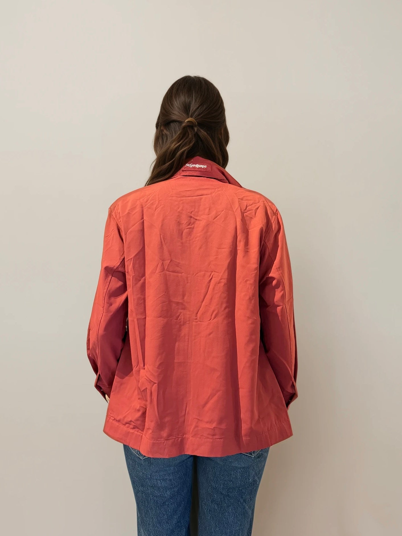 YSL Red Bomber with Hidden Hood