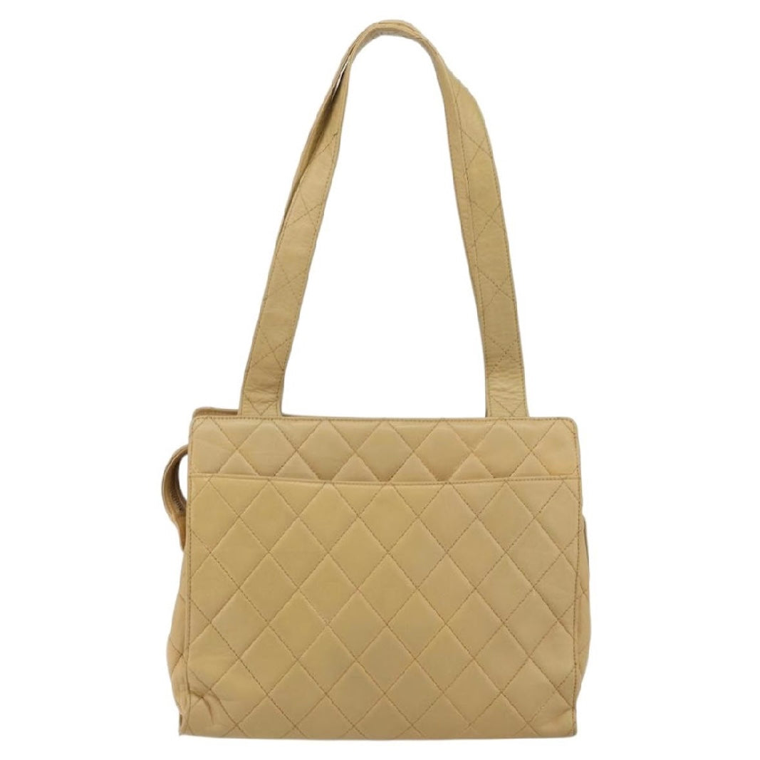 Chanel Tan Leather Quilted Tote