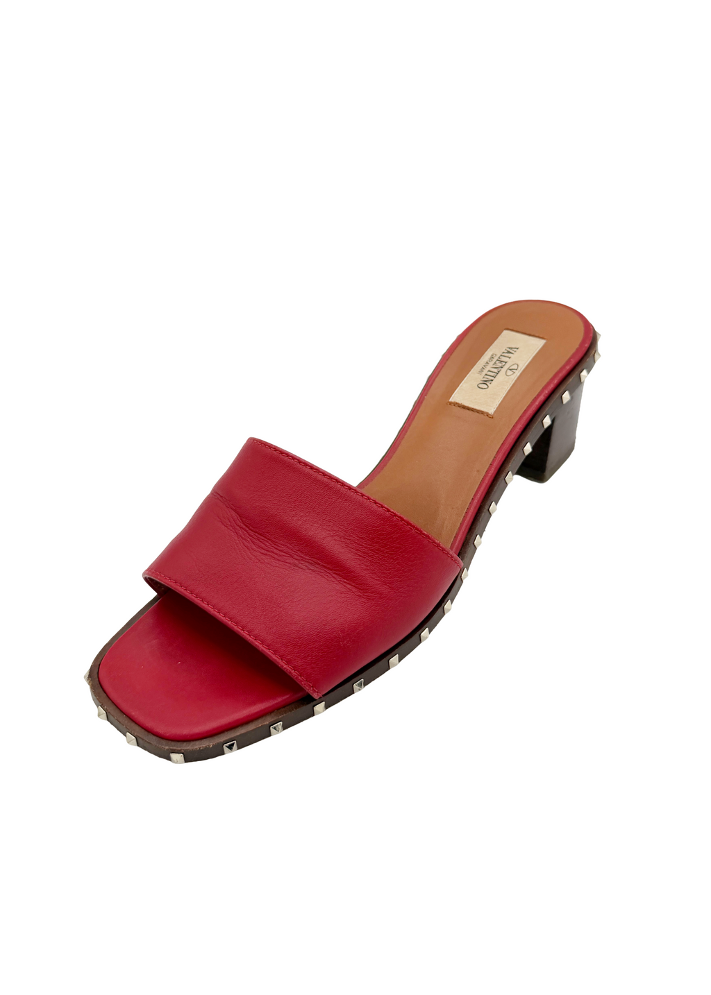 Valentino Red Studded Slides