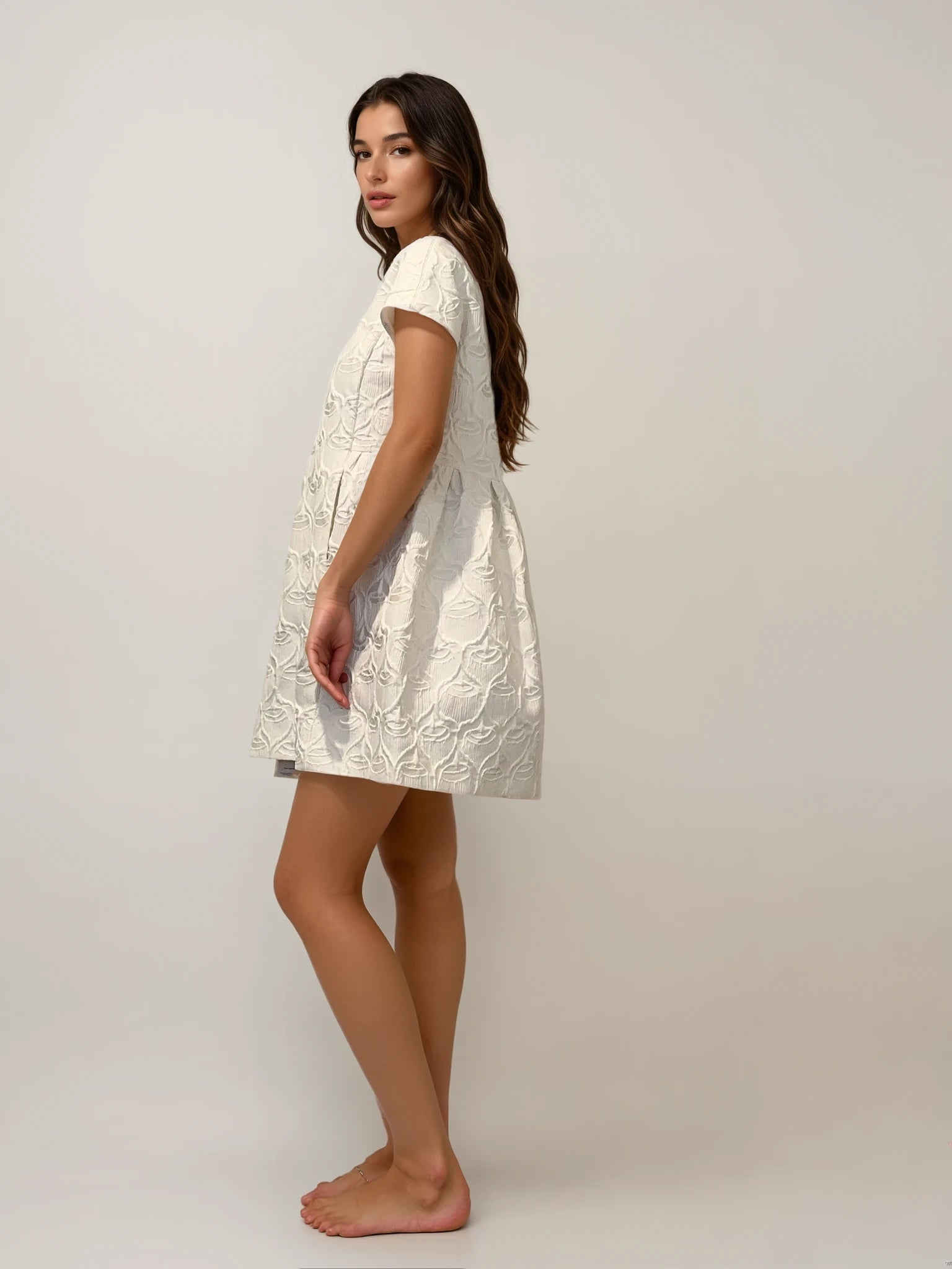 Giambattista Valli White Patterned Mini Dress
