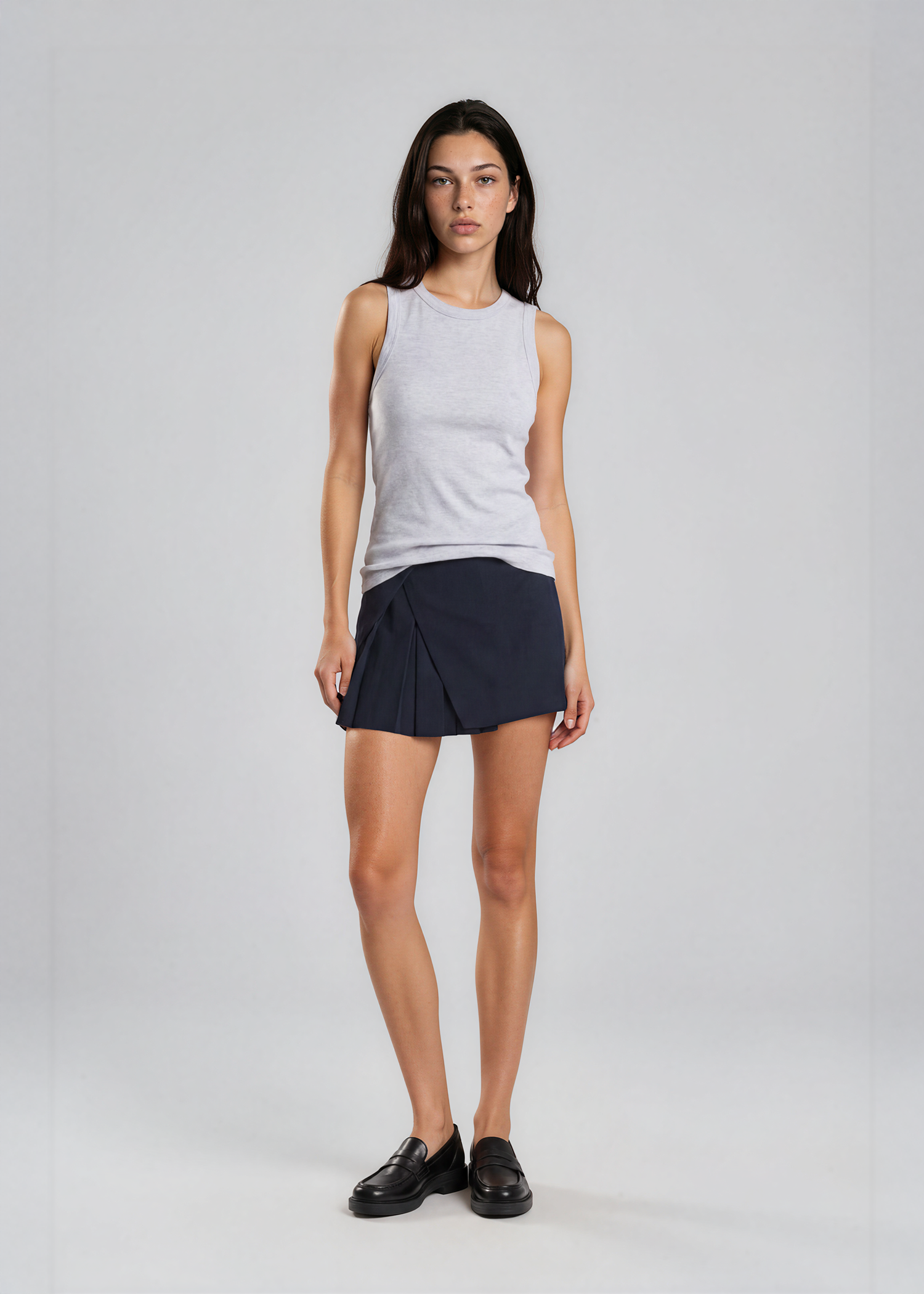Versace Black Pleated Mini Skirt