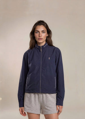 YSL Navy Windbreaker Bomber with Contrast Trim