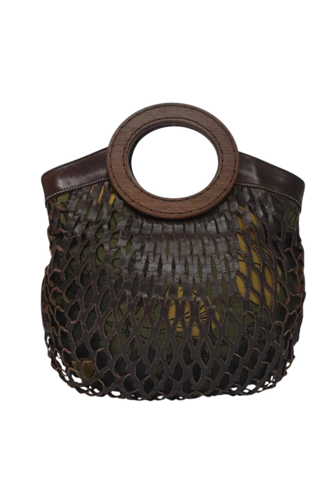 Miu Miu Brown Cutout Leather Handbag