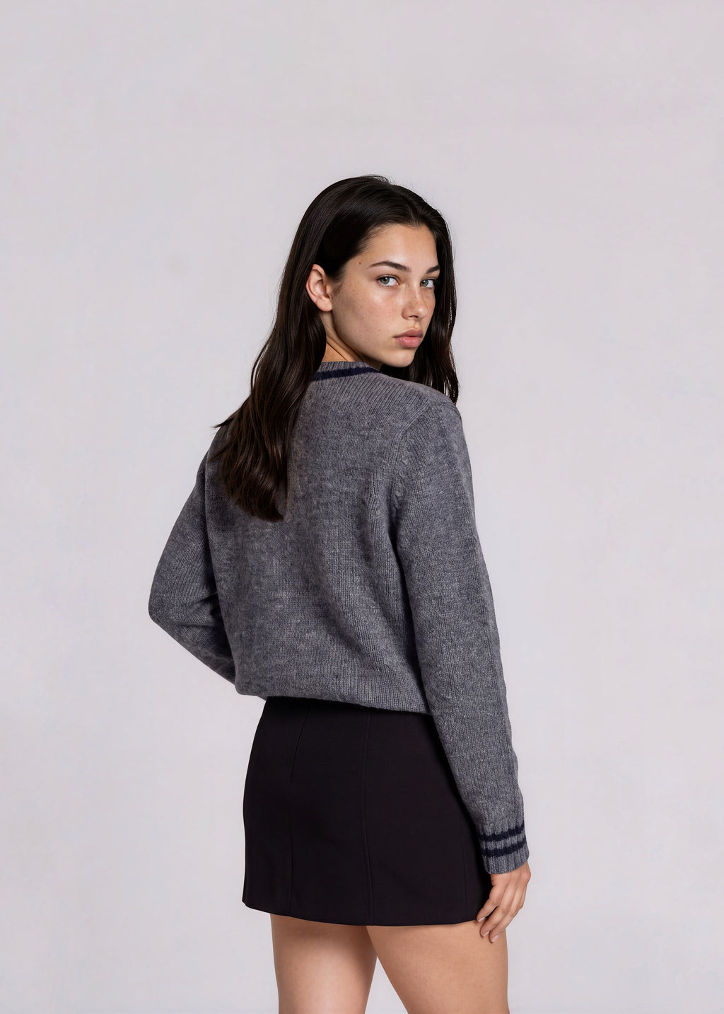 Burberry Grey Knit Zip Jacket