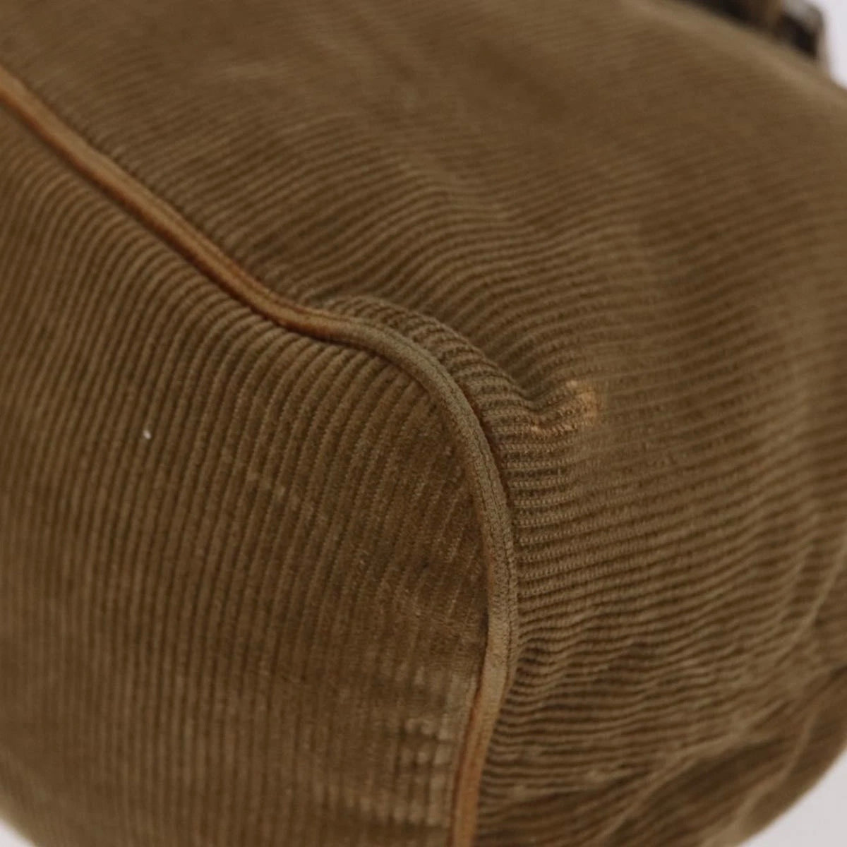 Fendi Tan Corduroy Rounded Baguette