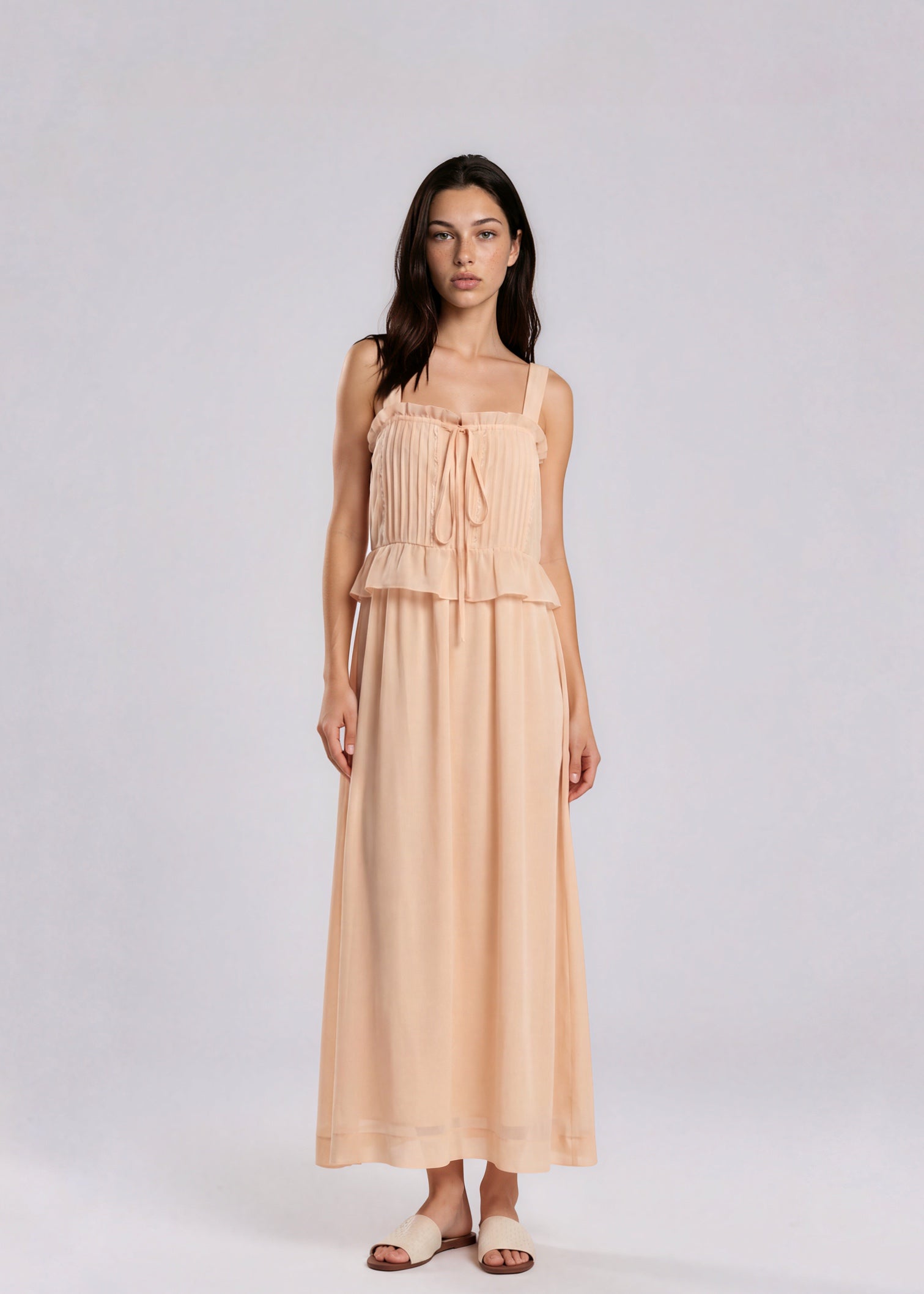 Chloe Cream Ruffle Dress