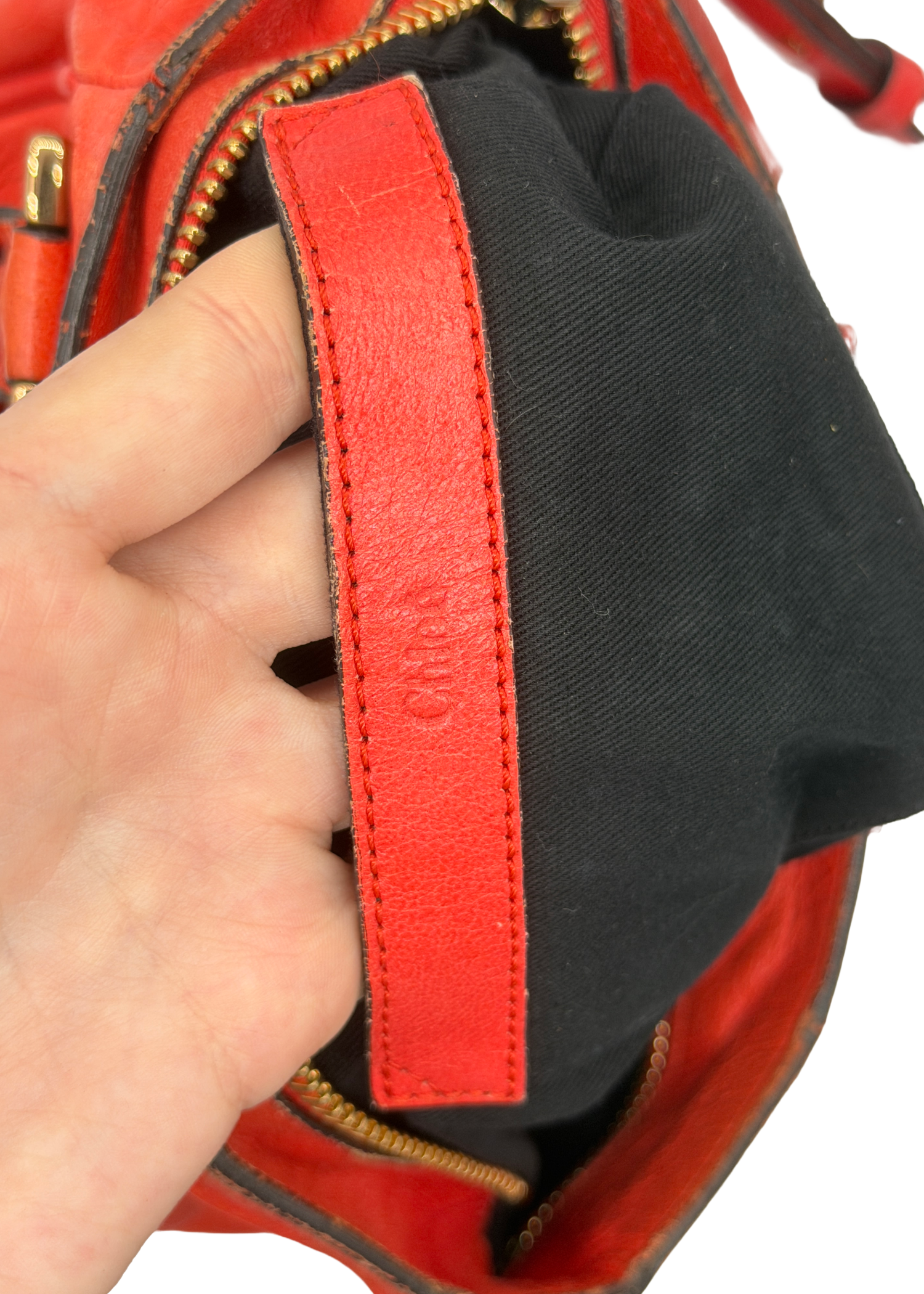 Chloe Orange Leather Handbag