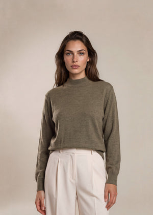 YSL Green Mockneck Sweater