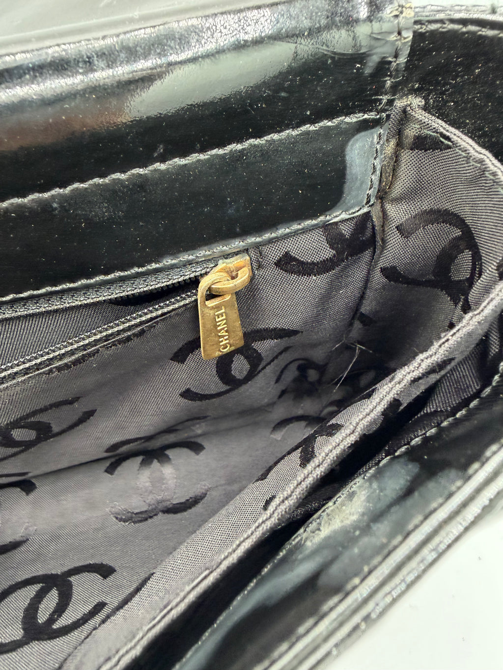 Chanel Black Patent Leather Shoulder Bag
