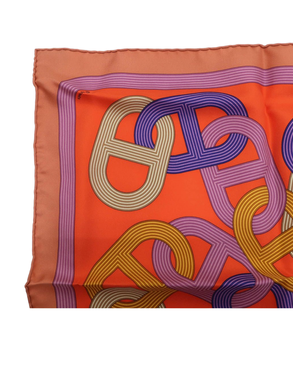 Hermès Mini Orange Patterned Scarf