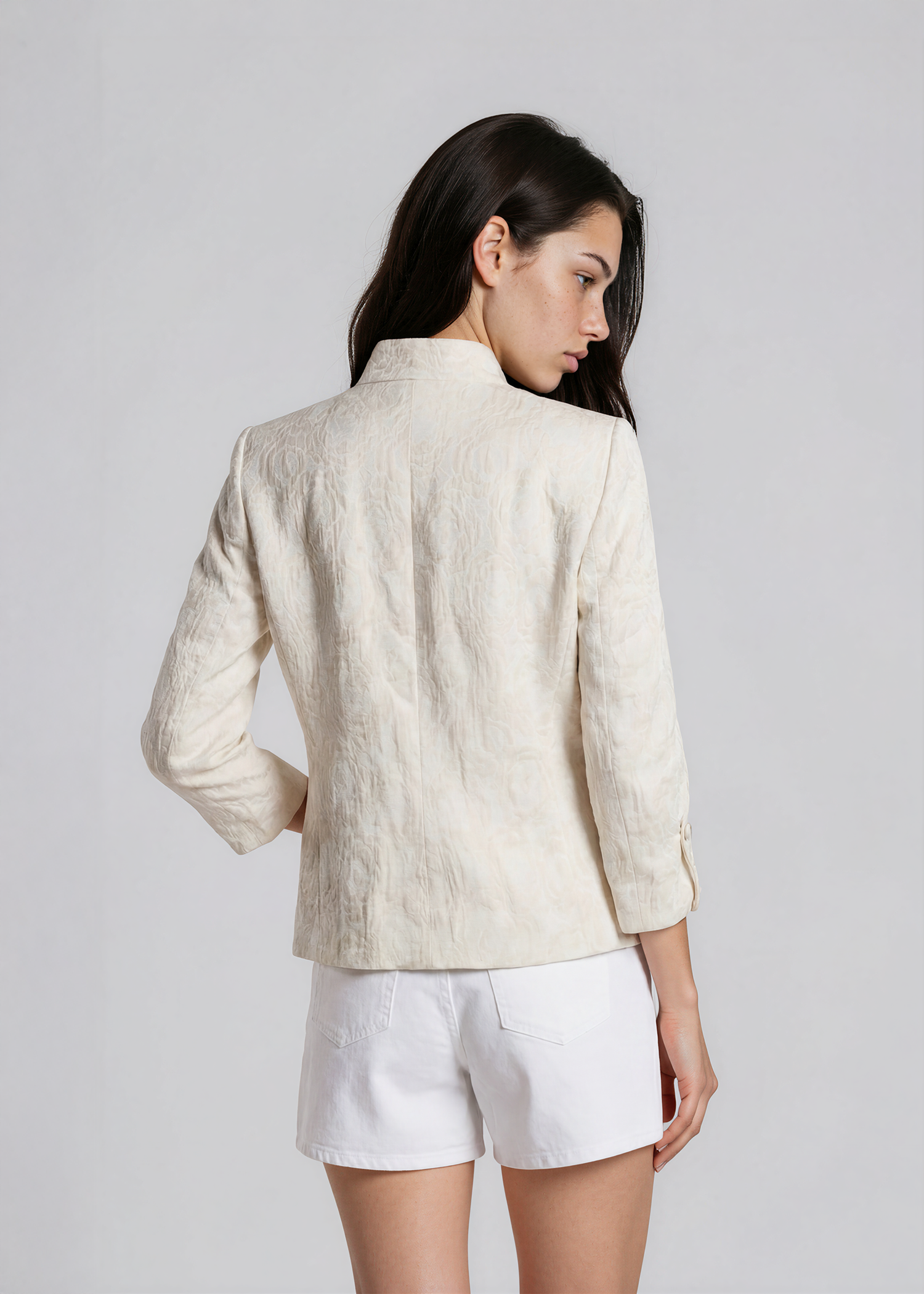 Armani White Floral Blazer