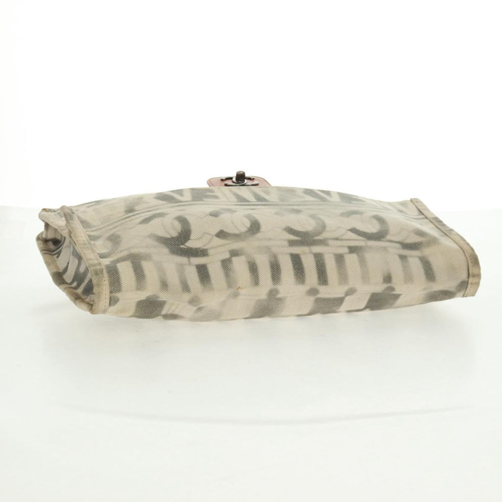 Chanel Grey Monogram Flap Clutch