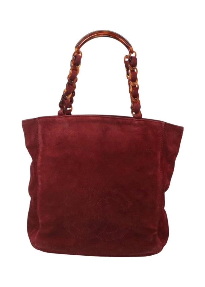 Chanel Red Suede Tote