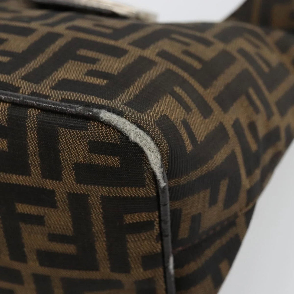 Fendi Brown Zucca Canvas Rounded Baguette