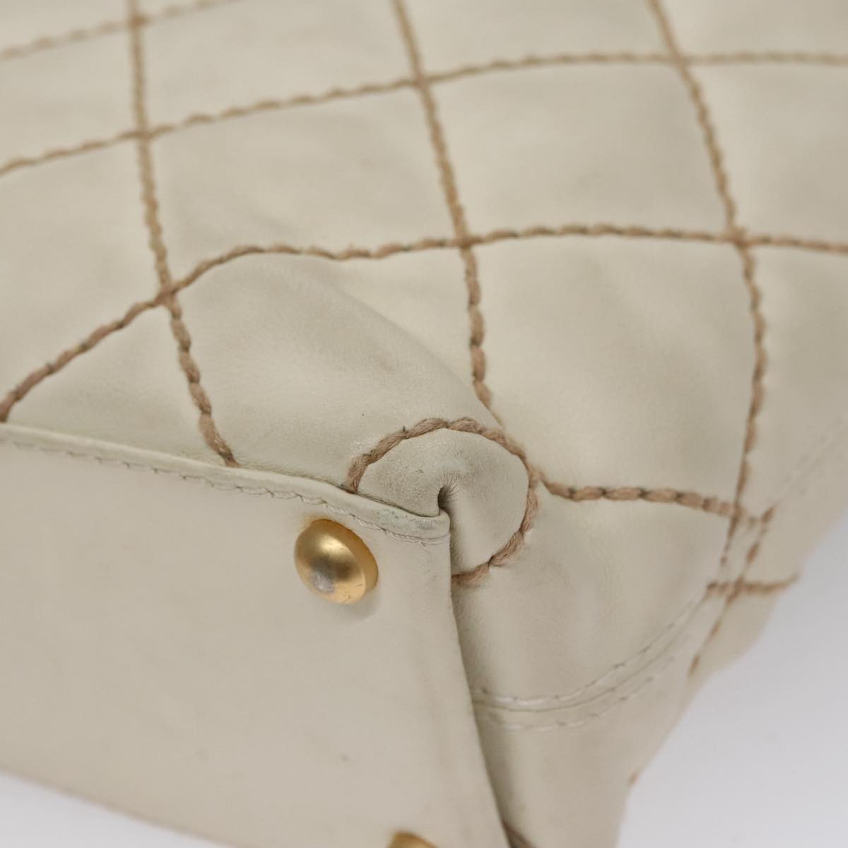Chanel White Quilted Tote