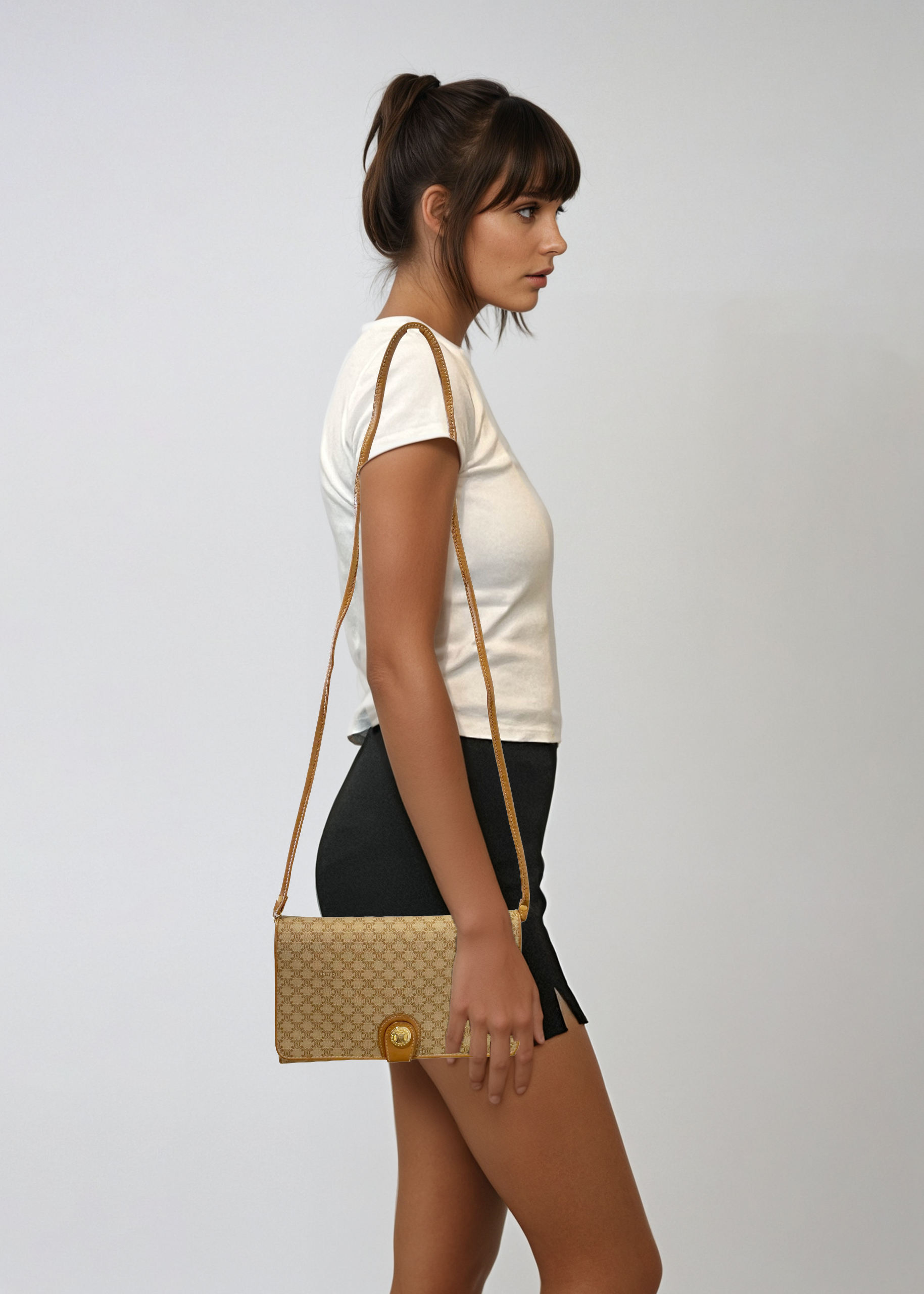 Celine Cream Macadam Crossbody