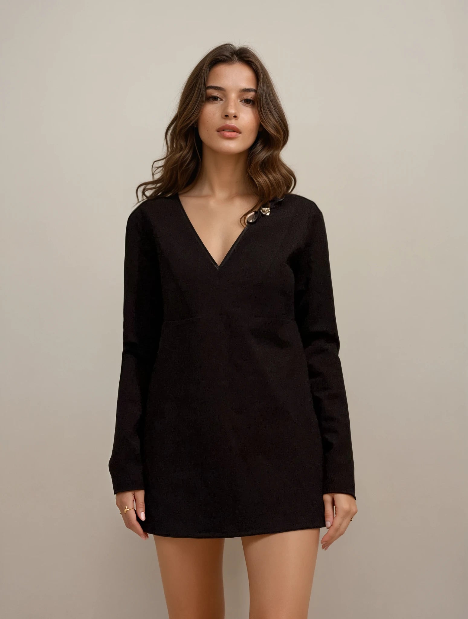 Cavalli Black Bow Mini Dress