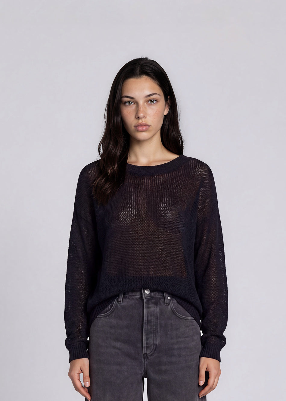 Ralph Lauren Black Label Black Sheer Sweater