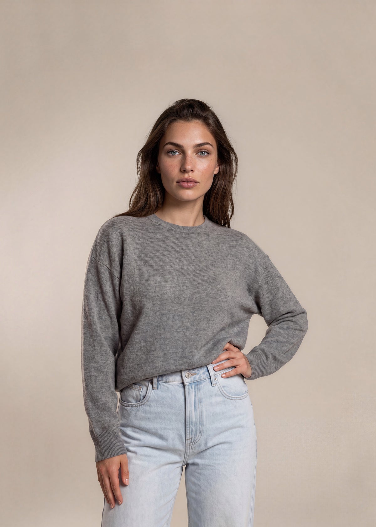 YSL Heather Grey Crewneck Sweater
