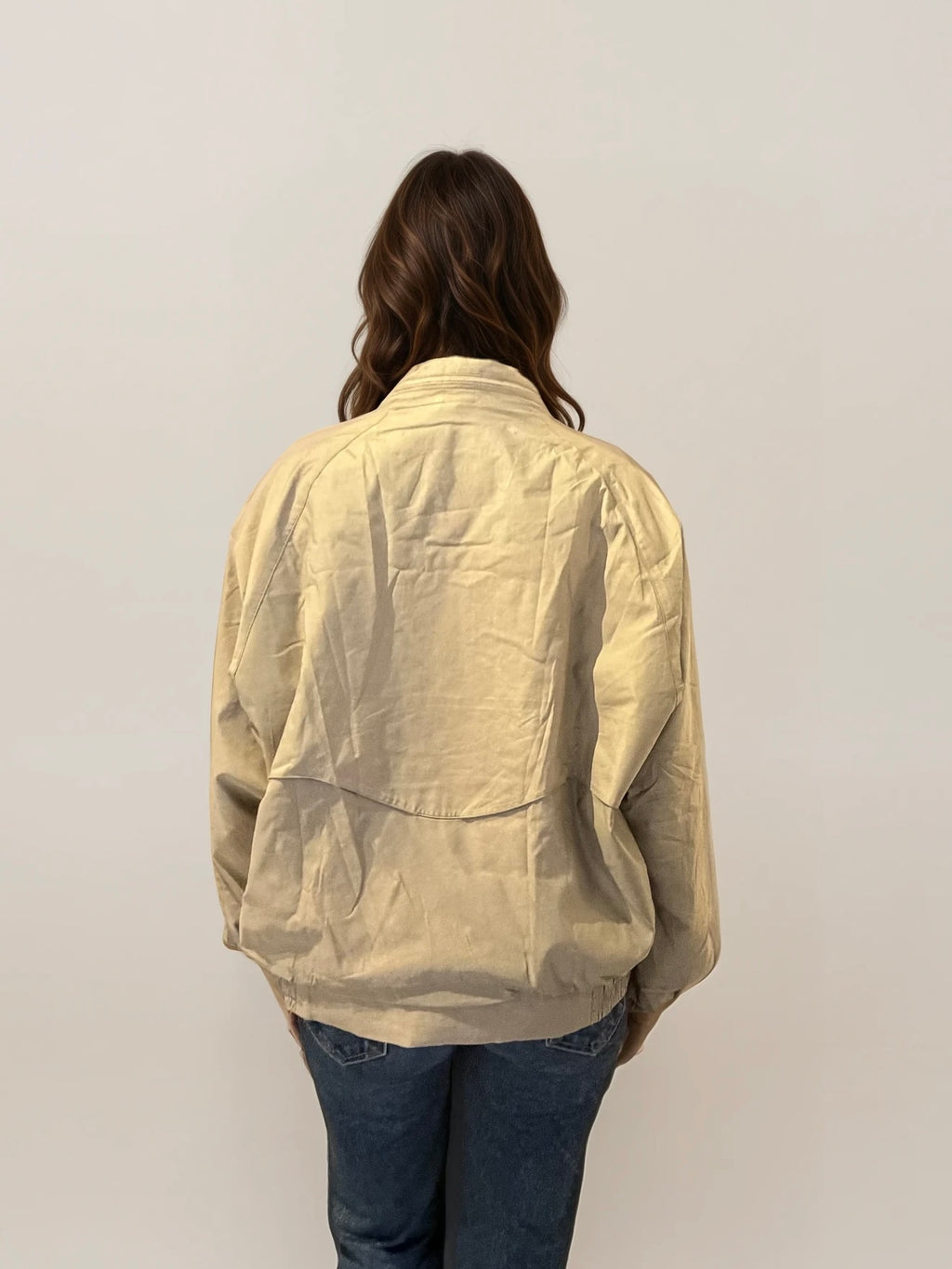 Burberry Tan Bomber with Checked Lining