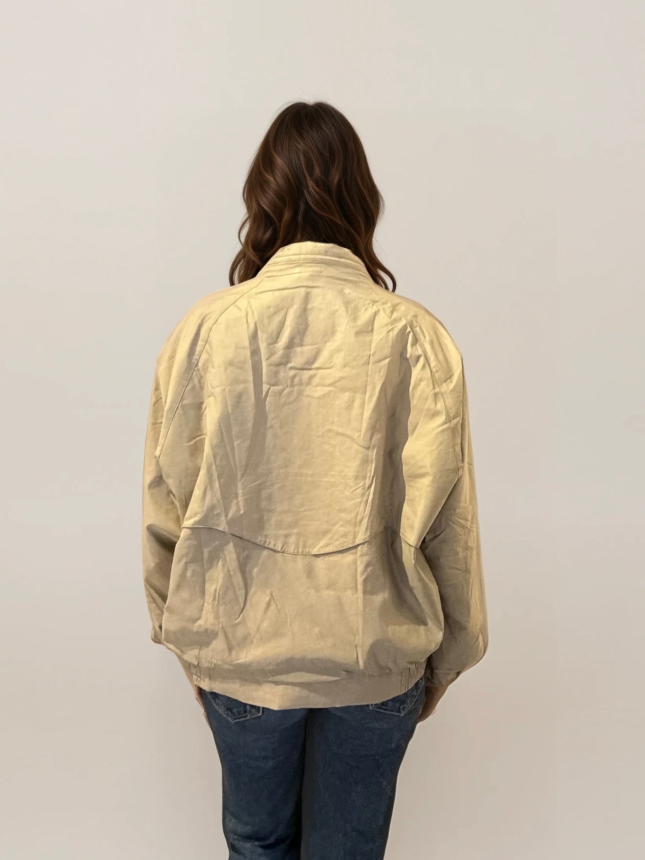 Burberry Tan Bomber with Checked Lining