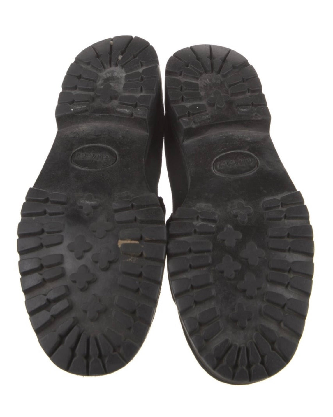 Gucci Black and Silver Suede Loafers Size 9