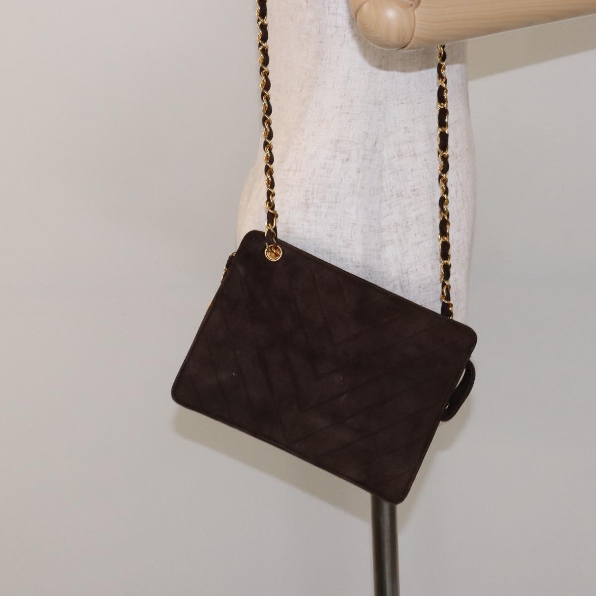 Chanel brown suede crossbody