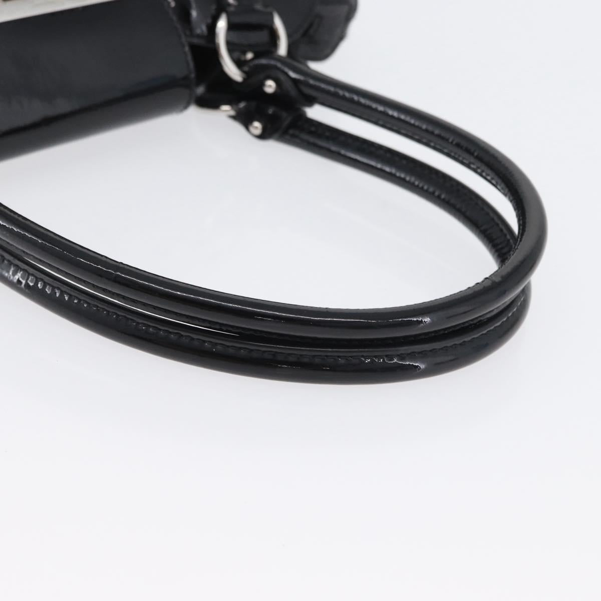 Ferragamo Black Patent Hobo Bag