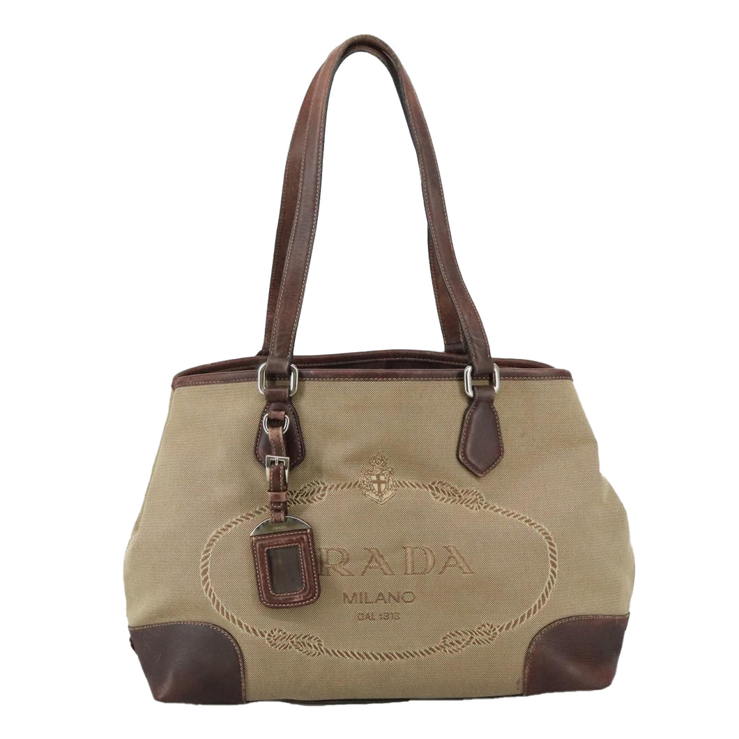 Prada tan and brown tote